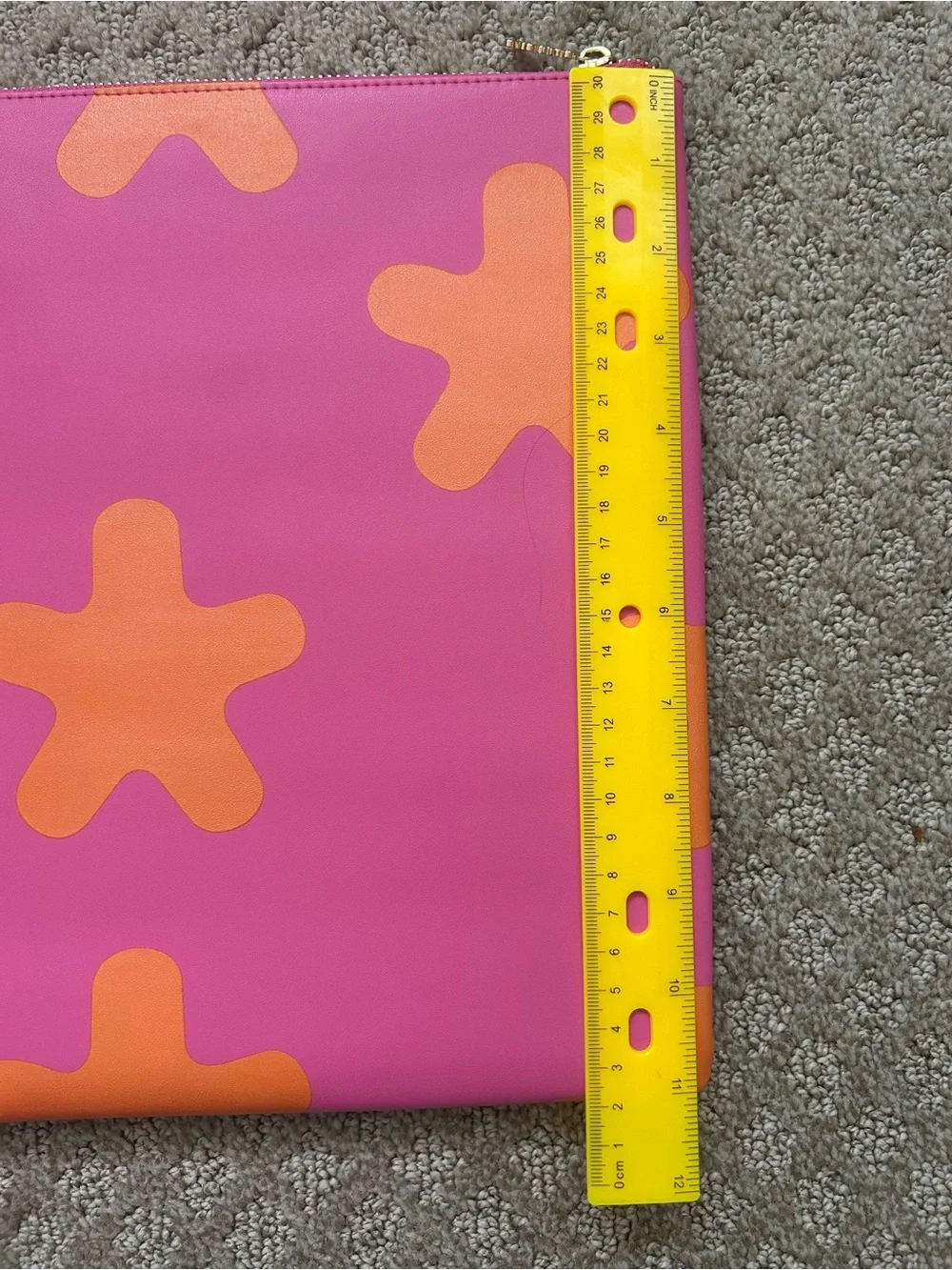Pink and Orange Patterned Tablet laptop Sleeve with Zip Closure